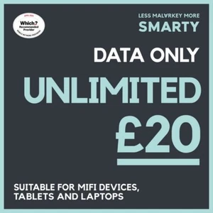 2 x Carte SIM NEUVE Smarty, UK UNLIMITED pour 20€ + Données + Europe roaming Pay & Go - Photo 1 sur 6