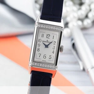Jaeger LeCoultre Reverso Stahl Quarz Diamonds Damenuhr Ref. Q3288420, 201.8.47 - Bild 1 von 12