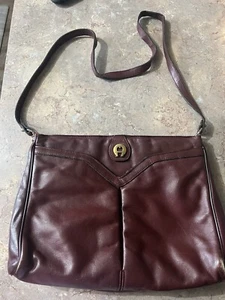 Etienne Aigner Vintage Classic Dark Burgundy Leather Shoulder / Crossbody Bag - Picture 1 of 5