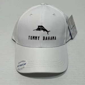 Tommy Bahama “Tip Your Cap” Embroidered Logo Men's Baseball Hat White Blue NWT - Picture 1 of 12