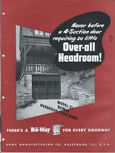 Brochure - Ro-Way - Model 21 - Overhead Type Garage Door - c1949 (AF733) - Bild 1 von 1