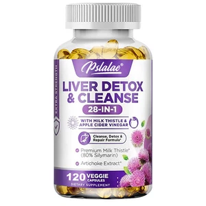 28-In-1 Liver Detox & Cleanse 1430mg -Immune Health, Repair Formula, Fast-Acting - Picture 1 of 13