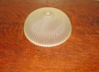 Vintage Heavy RIBBED SWIRL FROSTED-GLASS CEILING LIGHT GLOBE  8 1/2"  EUC
