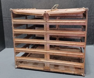 Vintage Metal Egg Shipping Crate Chicken Rooster Container Rustic Primitive Farm - Image 1 of 4