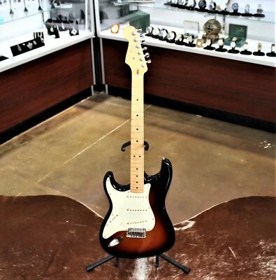 2012 Fender American Deluxe Sunburst Stratocaster Guitar With Case - LEFT HAND - Image 1 of 4