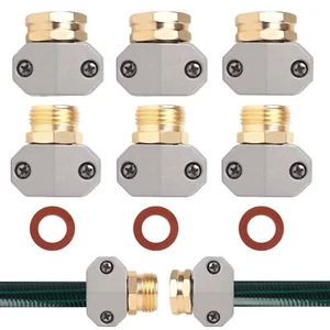 Hose repair kit(3 Sets)garden hose repair Fittings Aluminum Female and Male W... - Picture 1 of 6