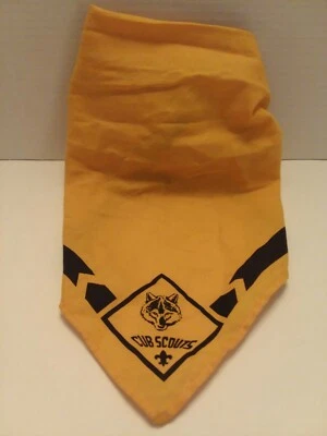 BSA Boys Cub Scouts of America Wolf Yellow Scarf Neckerchief - Image 1 of 3