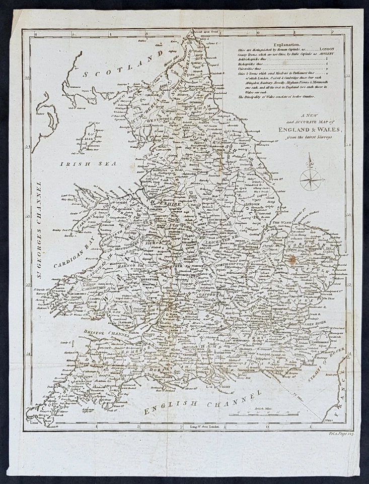 1795 Aaron Arrowsmith Original Antique Map of England & wales - Image 1 of 1