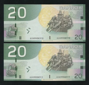 Bank of Canada $20, 2006 EZR Replacement Lot of 2 Banknotes - Picture 1 of 2