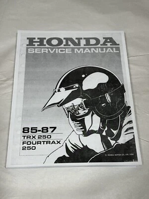 3 hole Official Service Shop Repair Manual 1985-1987 Honda TRX250 Fourtrax 250 - Image 1 of 3