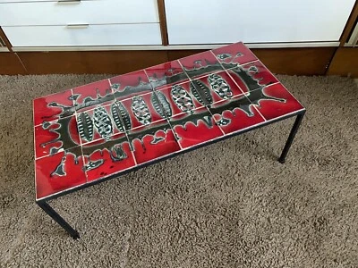 Table basse en ceramique et métal 1960 dans le goût de Roger Capron - Photo 1/4