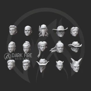 Scoundrel's heads (15) - DARK FIRE | Legion compatible - 3D printed - Picture 1 of 2