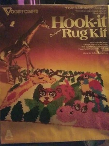 Vtg Vogart Crafts Hook-It Latch Hook-It Rug/Wall Kit 20x27 Jungle Animals #4336 - Picture 1 of 4