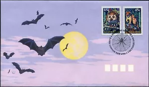 1997 Australia Creatures Of The Night Set Of 2 S/A Stamps First Day Cover, VGC - Foto 1 di 1