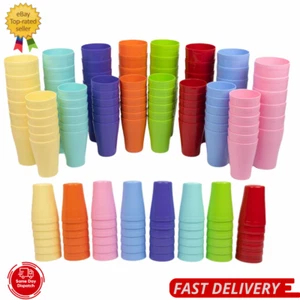BT Reusable unbreakable plastic cups 300ml 420ml party picnic tableware glasses - Picture 1 of 12
