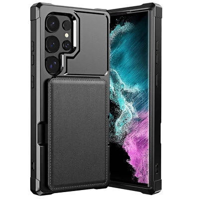 Shockproof Vertical Credit Card Slot Leather Case Cover For Samsung Galaxy Phone - Image 1 of 4