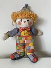 Vintage Clown Stofftier Tuch Lumpen Puppe 80er Jahre handgefertigte Jeans Greenhowe 1986 13 Zoll Plüschtier