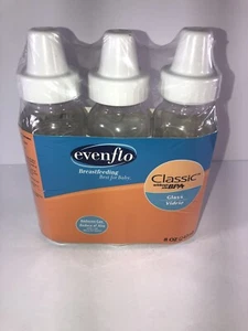 Evenflo Classic BPA-Free Glass Baby Bottles, 8oz, Clear, 3 Count - Picture 1 of 6