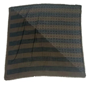 Vivienne Westwood Brown Wool W/ Geometric Logo Pattern Women’s Shawl Scarf PEC - Picture 1 of 5