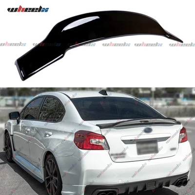 FOR 2015-2021 SUBARU WRX STI HIGHKICK V3 GLOSS BLACK REAR TRUNK SPOILER WING LIP Foto 1 de 4