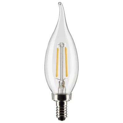 3 Watt CA10 LED - Clear - Candelabra base - 90 CRI - 2700K - 120 Volt -  6 Pack - Image 1 of 4