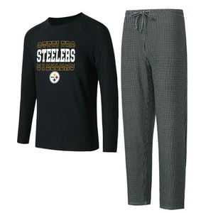 Large Pittsburgh Steelers Official NFL Long Sleeve Pajama Pants Set Size L Men’s - Picture 1 of 3