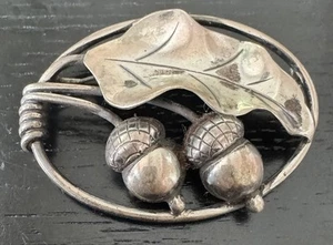 RARA spilla ghianda sterlina internazionale La Paglia firmata # 105 GEORG JENSEN - Foto 1 di 8
