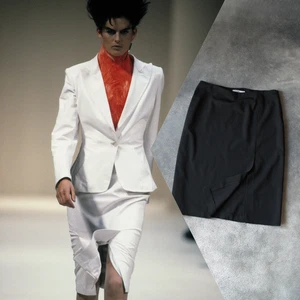 SS 1996 Alexander McQueen Runway Classic Wool Pencil Skirt Black Vintage Size L - Bild 1 von 13