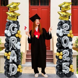 Hungdao 2 Sets Graduation Balloon Column Stand Kits with 174 Balloons 6.6ft B... - Picture 1 of 8