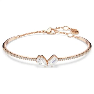 Brazalete Swarovski Mesmera, cortes mixtos, blanco, chapado en tono oro rosa 5734247 - Imagen 1 de 6