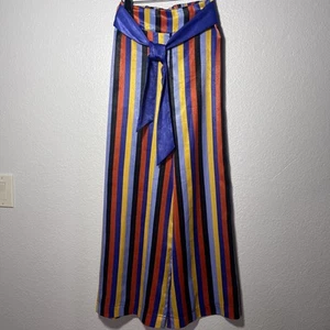 House of Harlow 1960 x Revolve Rainbow Striped Wide Leg Pants M Boho Festival - Picture 1 of 5