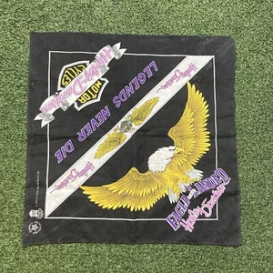 Harley Bandana Vintage 90s 00s Davidson Motorcycle Biker Head Scarf Handkerchief - Picture 1 of 8
