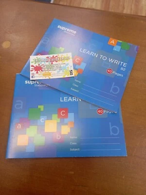 2 X Learn To Write Exercise Book Handwriting Practice Blue Cover B2 40 Pages  - Image 1 of 3