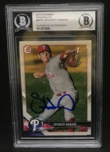 Spencer Howard Phillies FIRMADO 2018 1a BASE BOWMAN Beckett Slab BAS - - Imagen 1 de 1
