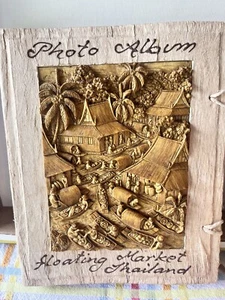 carved floating market thailand photo album pictures 4x6 in 8x10 Album Size - Picture 1 of 14