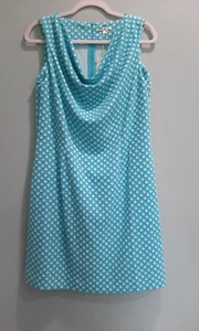 Tyler Boe NWT Blue White Polk a Dots Sleeveless Summer Dress size M - Picture 1 of 6