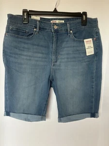Levi’s signature Bermuda denim shorts Size 14 (32) rolled cuffed jean shorts - Picture 1 of 5