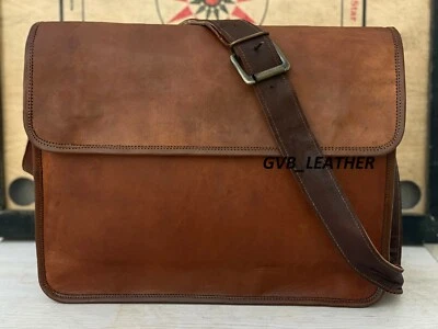 Borsa messenger in vera pelle da uomo e donna borsa per laptop per ufficio la... - Immagine 1 di 4