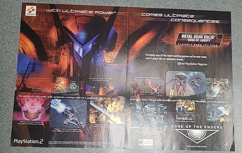 Zone Of The Enders Video Game Print Ad 2001 16x11 Great To Frame  - Image 1 of 1