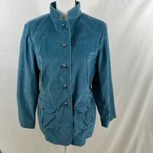 J. Jill Damen Jacke blau türkis Stretch Samt Cord Petites 14P - Bild 1 von 8