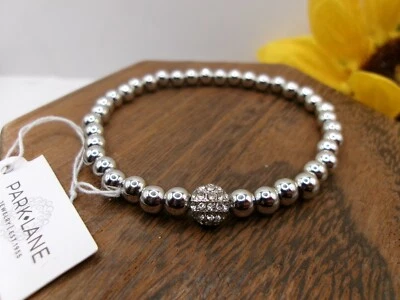 Brazalete Park Lane MARS elástico a medida cuentas plateadas pavé pedrería ~ NUEVO CON ETIQUETA Foto 1 de 4