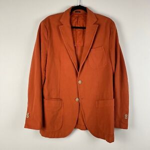 Massimo Dutti Corduroy Blazer US 42 Orange Dyed Cotton Two-Button
