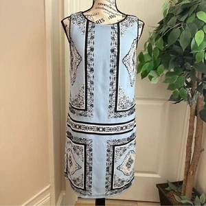 Philosophy Handkerchief Print Sleeveless Shift Dress Blue Sz 6 - Picture 1 of 16
