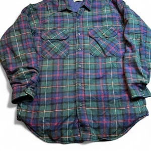 Vintage L.L. Camisa de franela de frijol chaqueta a cuadros L EE. UU. línea de edredón aislante - Imagen 1 de 4