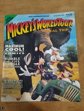 MICKEY'S WORLD TOUR: A REAL TRIP 1992 Commemorative Magazine, Poster, Games, 3D