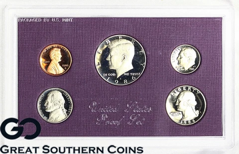1986-S United States Mint Proof Set ** Mint Packaging + OGP Cover