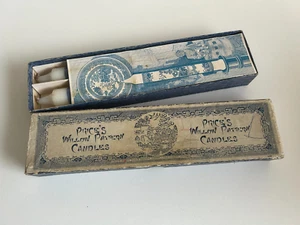 Vintage Pair Willow Pattern Candles Cream Blue Price's Art Candles Boxed - Picture 1 of 10