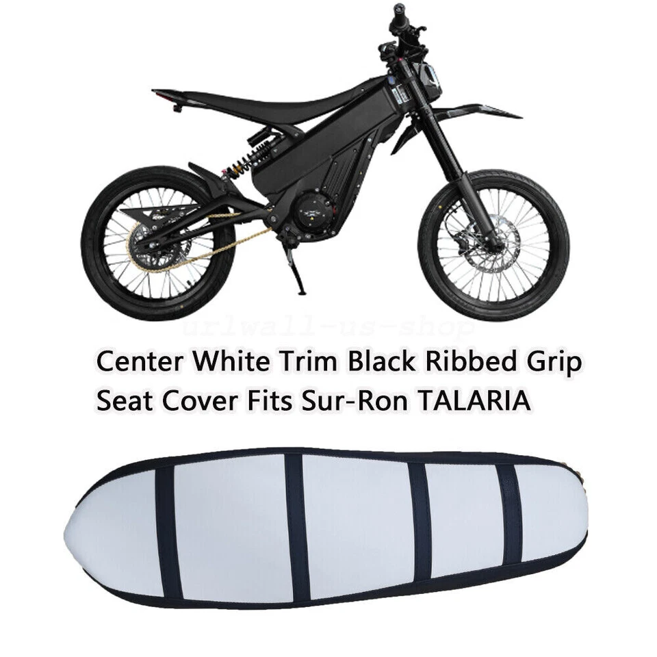 URLWALL Center White Trim Black Ribbed Grip Seat Cover Fits Sur-Ron TALARIA - Image 1 of 4