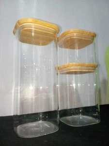 Contenedores de almacenamiento de vidrio y bambú Tupperware - Imagen 1 de 1