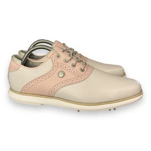 Zapatos de golf FootJoy FJ Traditions blanco rosa 97920 para mujer talla 9,5” - Imagen 1 de 9